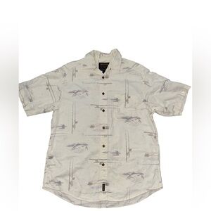 Woolrich Fish Print Button Shirt L